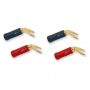 Разъемы акустические лопатки QED (QE1890) Screwloc ABS DUO SPADE 4mm 2 Red 2 Blk Plug